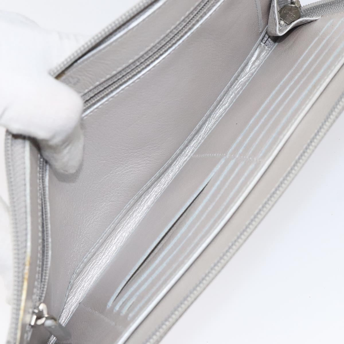 Chanel Camellia Zip Around Organizer Leather, SILVER, LEATHER, Wallets