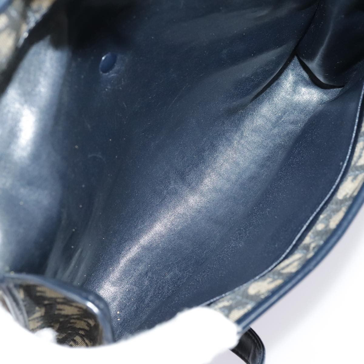 Christian Dior Vintage Flap Crossbody Bag Canvas, NAVY, CANVAS, Shoulder bag