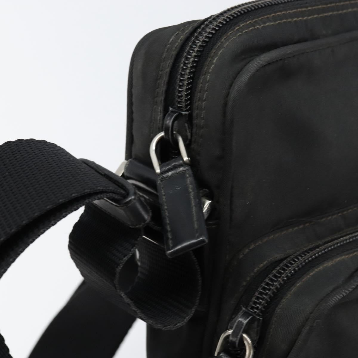 Prada Front Pocket Messenger Bag Tessuto, BLACK, NYLON, Shoulder bag