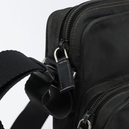 Prada Front Pocket Messenger Bag Tessuto, BLACK, NYLON, Shoulder bag
