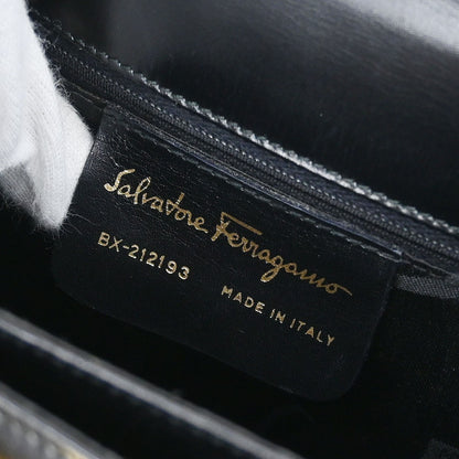 Salvatore Ferragamo Convertible Top Handle Bag Leather, BLACK, LEATHER, Handbag