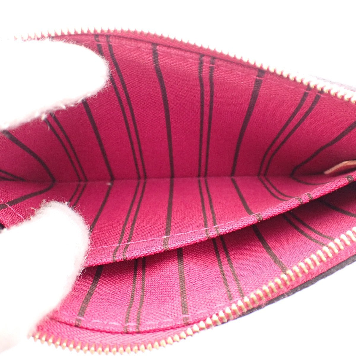 Louis Vuitton Neverfull Pochette Monogram Canvas, BROWN, CANVAS, Tote bag