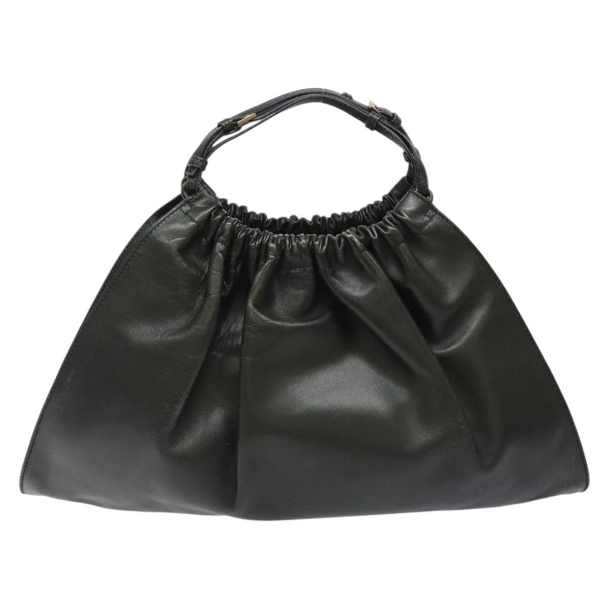 Gucci Vintage Handbag Leather, KHAKI, LEATHER, Handbag