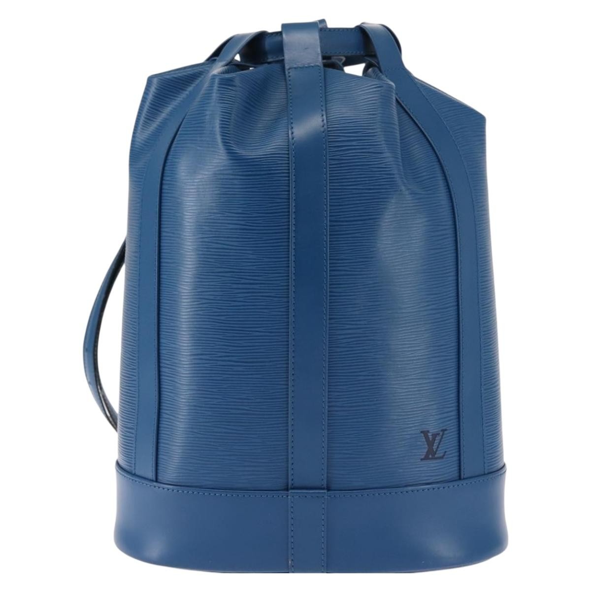 Louis Vuitton Randonnee Backpack Epi Leather, BLUE, LEATHER, Backpack