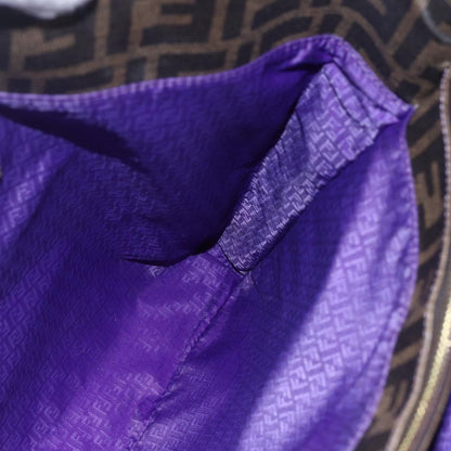 Fendi Compartment Shopping Tote Zucca Coated Canvas, BLACK, PVC, Tote bag