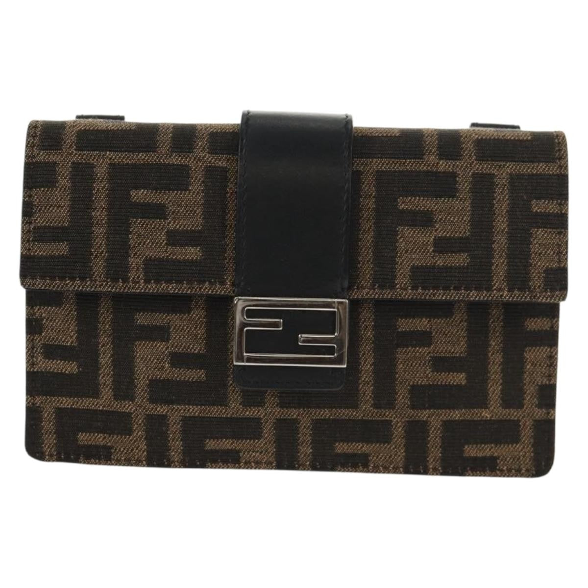 Fendi Baguette Convertible Belt Bag Zucca canvas, BLACK, CANVAS, Shoulder bag