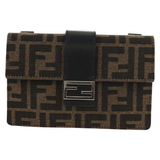 Fendi Baguette Convertible Belt Bag Zucca canvas, BLACK, CANVAS, Shoulder bag