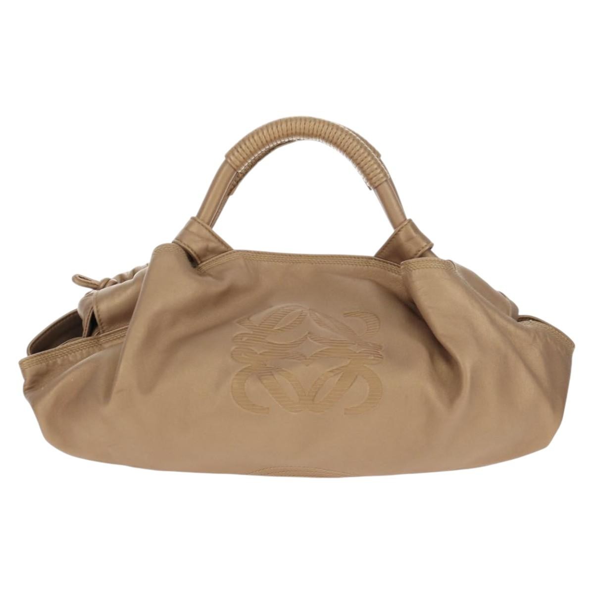 Loewe Anagram Logo Nappa Aire Hand Bag Leather, GOLD, LEATHER, Handbag