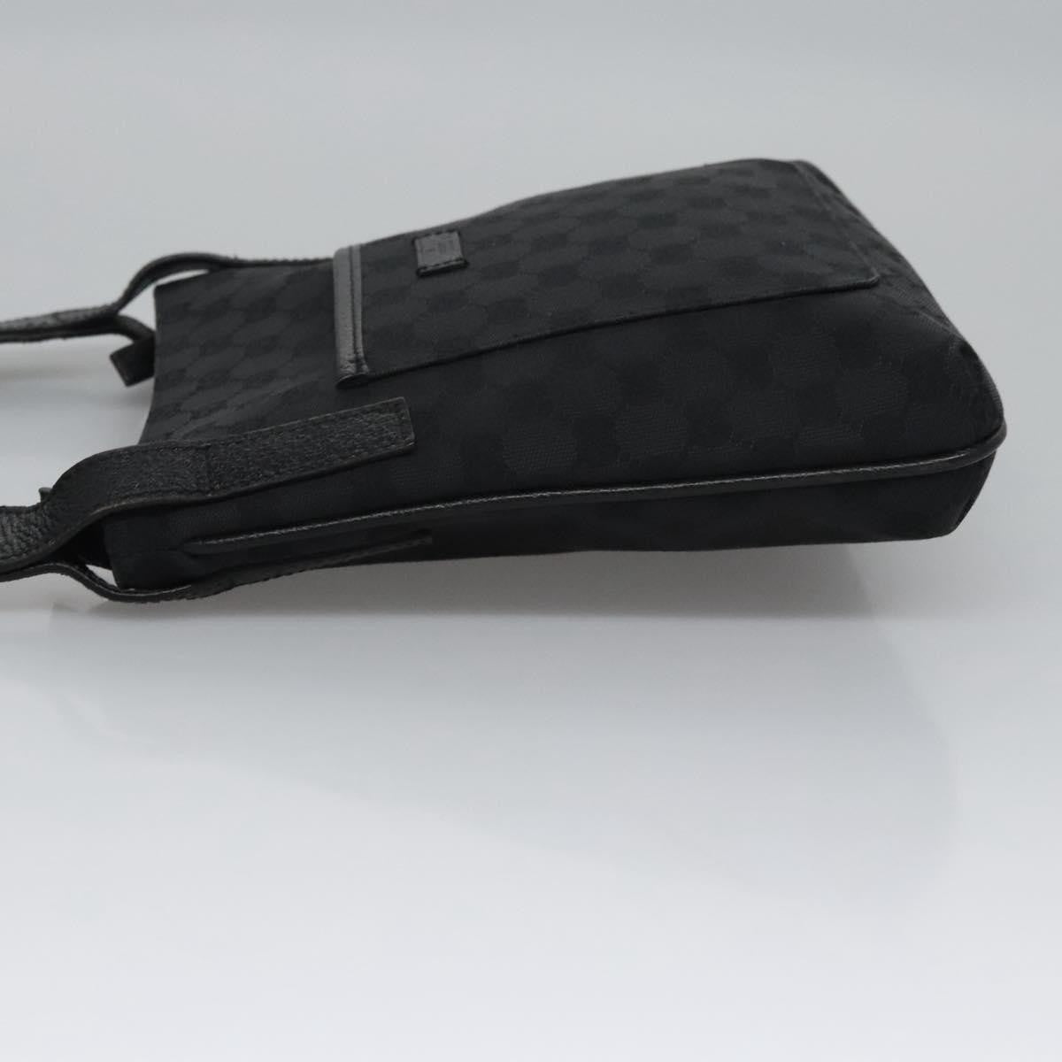 Gucci Vintage Flat Messenger Bag GG Canvas, BLACK, CANVAS, Shoulder bag