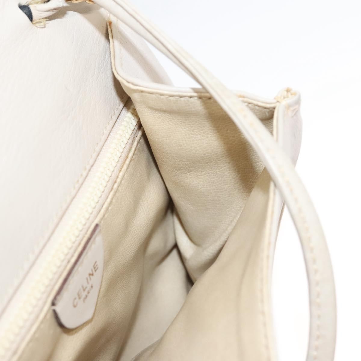 Celine Flap Shoulder Bag Leather, BEIGE, LEATHER, Shoulder bag
