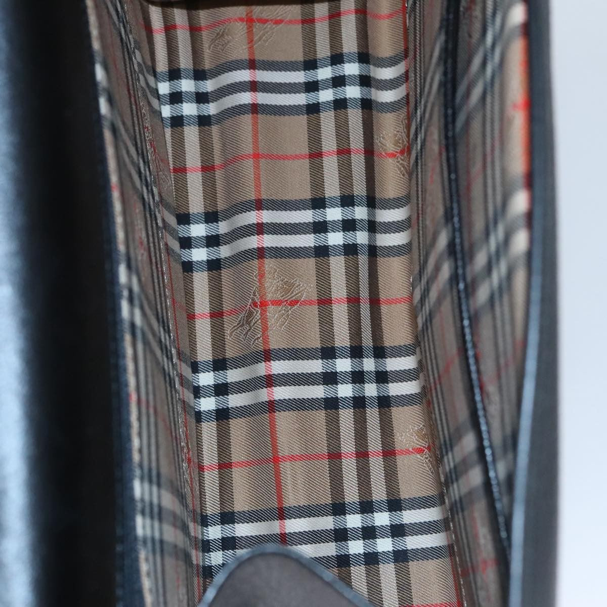 Burberry Vintage Handbag Leather, BLACK, LEATHER, Handbag