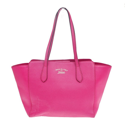 Gucci Swing Tote Leather, PINK, LEATHER, Tote bag