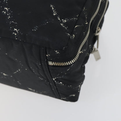 Chanel Travel Line Boston Bag Printed Nylon, BLACK, NYLON, Handbag