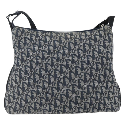 Christian Dior Vintage Trotter Shoulder Bag Canvas, NAVY, CANVAS, Shoulder bag