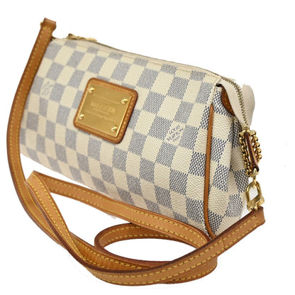Louis Vuitton Eva Handbag Damier, WHITE, CANVAS, Shoulder bag