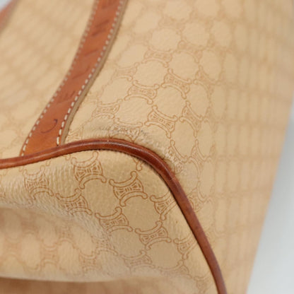 Celine Vintage Macadam Handbag Macadam, "Beige,Brown,Gold", PVC,Leather,Canvas, Handbag