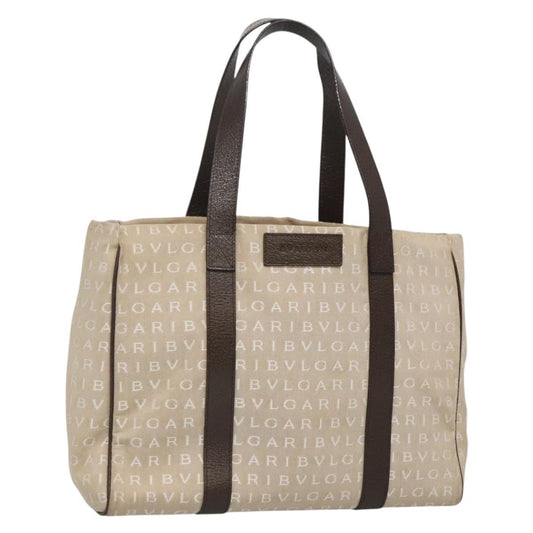 Bvlgari B.Zero1 Logomania Bag Canvas with Leather, BEIGE, CANVAS, Tote bag