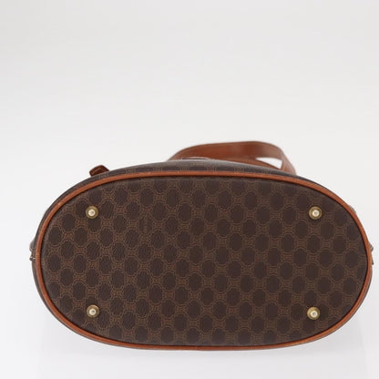 Celine Vintage Macadam Shoulder Bag Canvas and Leather, BROWN, PVC, Shoulder bag