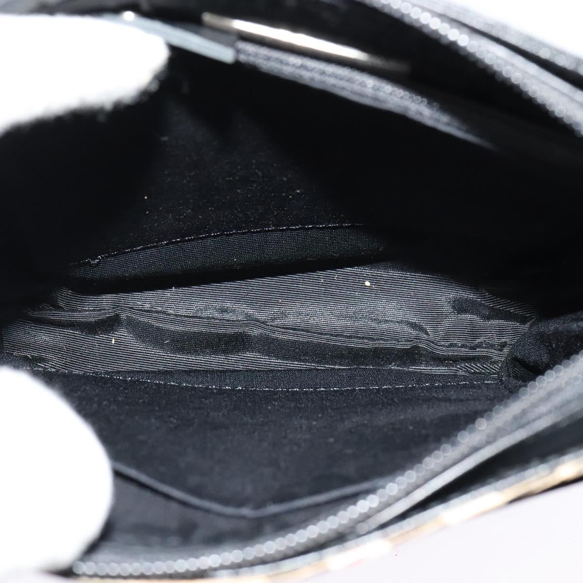 Burberry Front Pocket Flap Messenger Leather with Vintage Check Canvas, BLACK, LEATHER, Crossbody bag