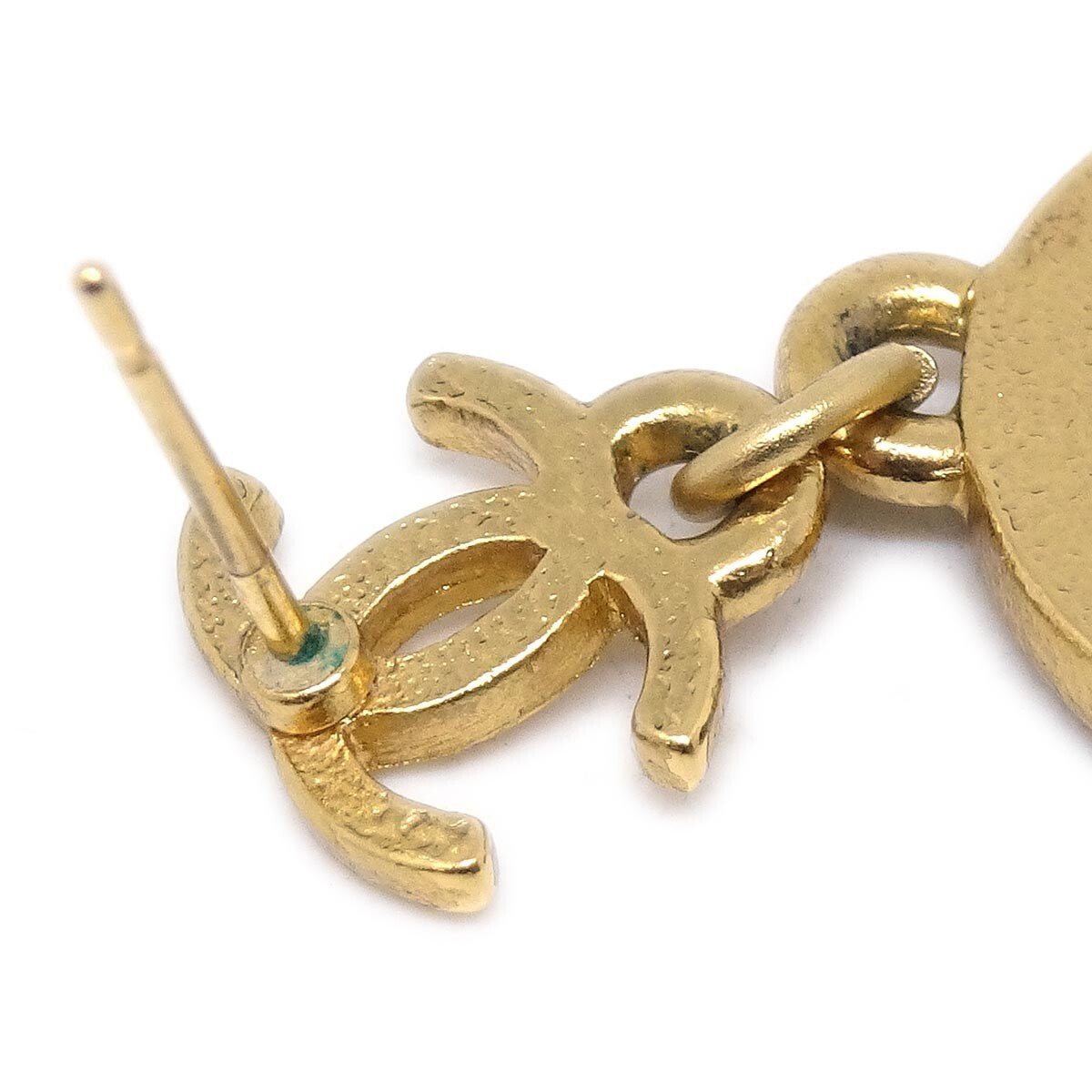 Chanel CC Star Dangle Earrings Metal with Enamel, GOLD, GOLD_PLATED, Earrings