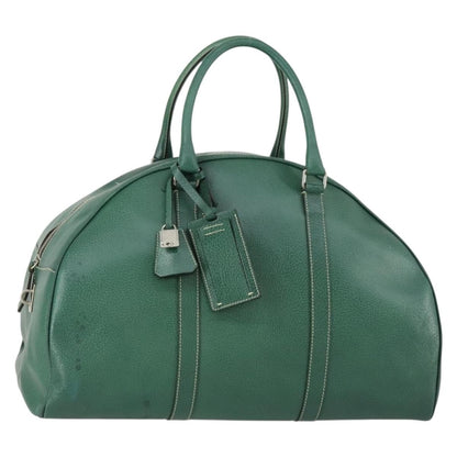 Prada Vintage Boston Bag Leather, GREEN, LEATHER, Travel bag