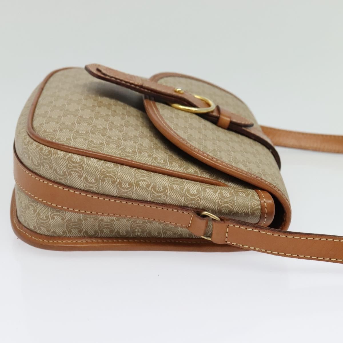 Celine Macadam Shoulder Bag PVC Leather, BEIGE, CANVAS, Shoulder bag