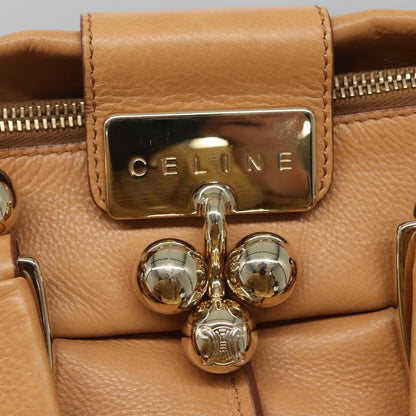 Celine Handbag Leather, BEIGE, LEATHER, Handbag