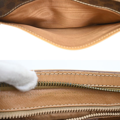 Celine Macadam Pochette Canvas and Leather, BROWN, CANVAS, Clutche & pouche