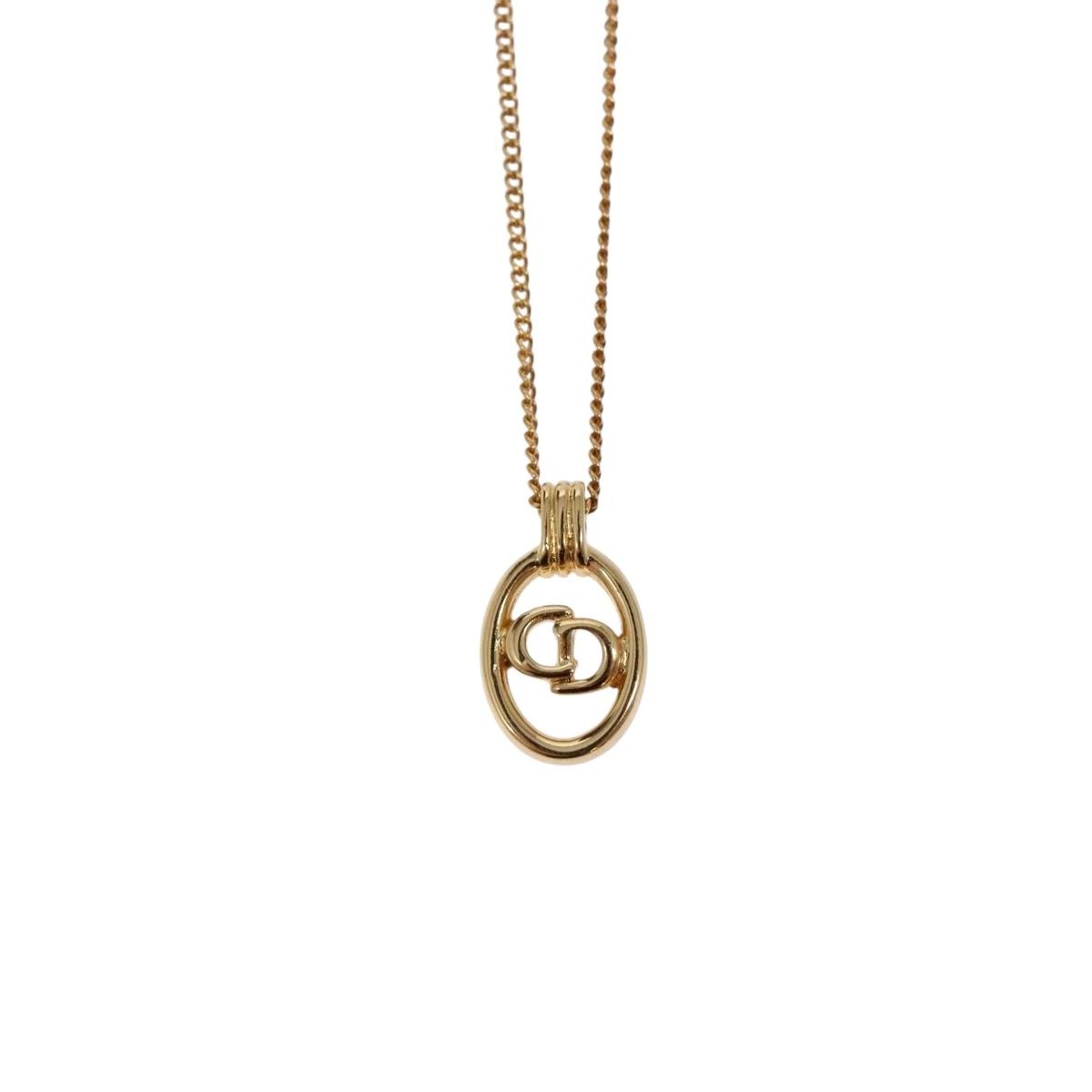 Christian Dior CD Pendant Necklace Gold-plated, GOLD, METAL, Necklace