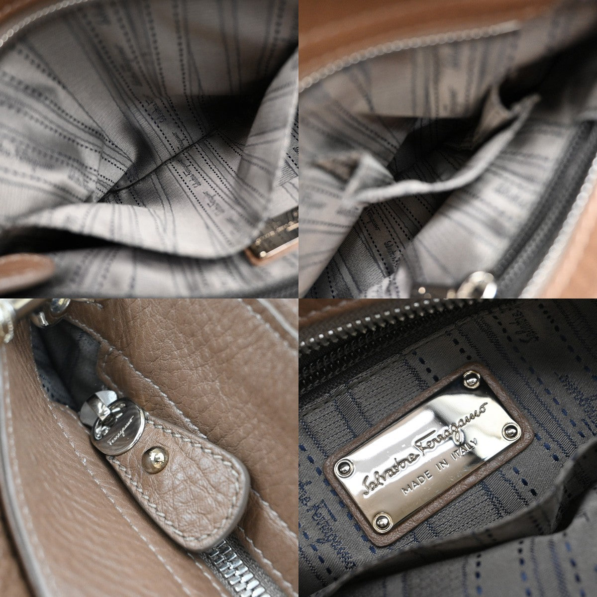 Salvatore Ferragamo Sofia Satchel Leather, BROWN, LEATHER, Handbag