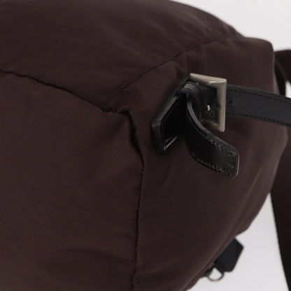 Prada Front Pocket Backpack Tessuto, BROWN, NYLON, Backpack