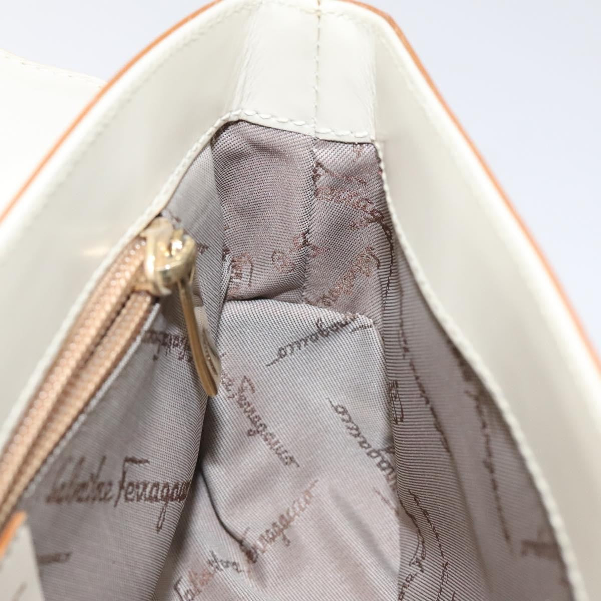 Salvatore Ferragamo Gancini handbag Leather, BEIGE, LEATHER, Handbag