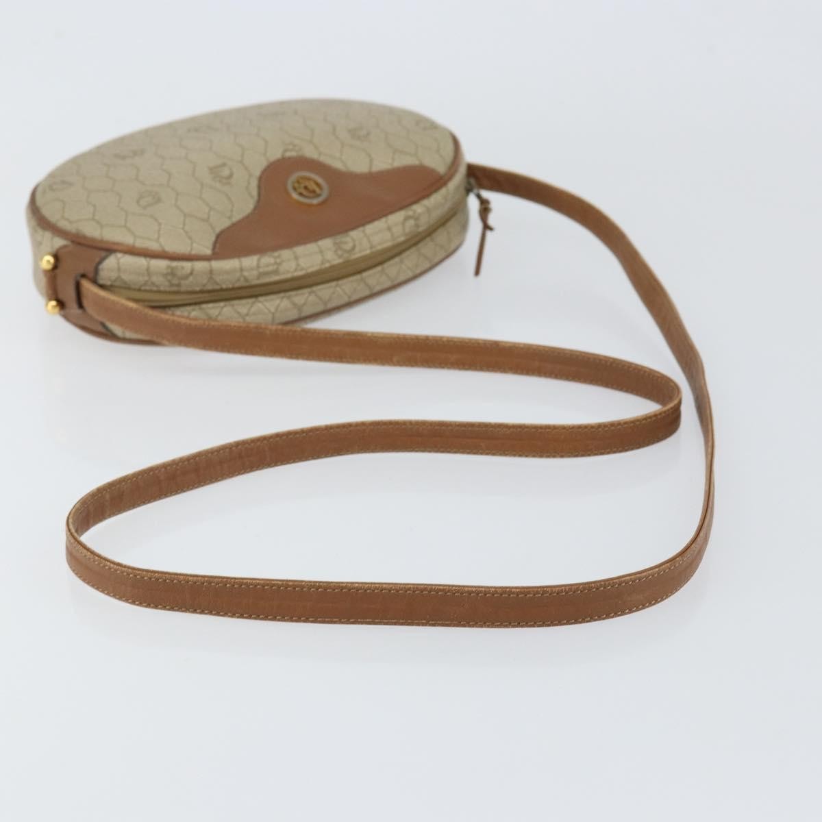 Christian Dior Vintage Honeycomb Shoulder Bag Canvas, BEIGE, CANVAS, Shoulder bag