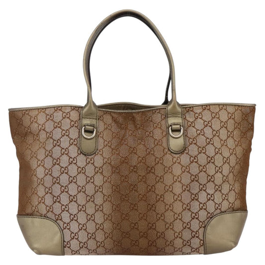 Gucci Heart Bit Open Tote GG Canvas with Leather, BEIGE, CANVAS, Tote bag