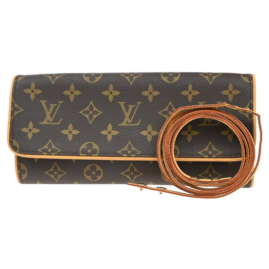 Louis Vuitton Twin Handbag Monogram Canvas, BROWN, CANVAS, Clutche & pouche