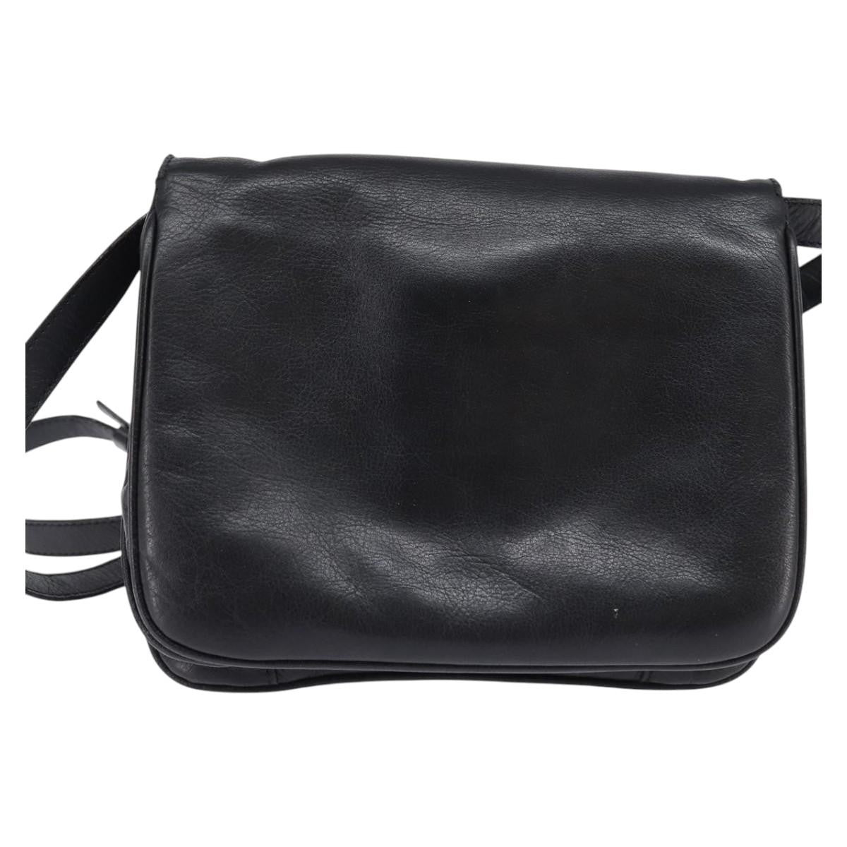 Celine Shoulder Bag Leather, BLACK, LEATHER, Shoulder bag
