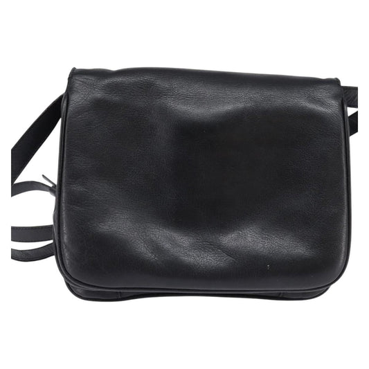Celine Shoulder Bag Leather, BLACK, LEATHER, Shoulder bag