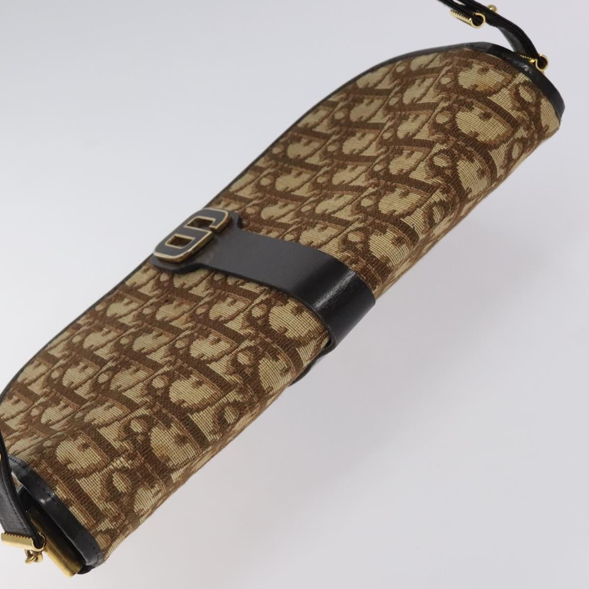 Christian Dior Vintage CD Flap Shoulder Bag Canvas, BROWN, CANVAS, Shoulder bag