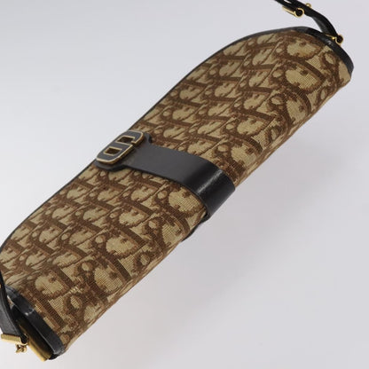 Christian Dior Vintage CD Flap Shoulder Bag Canvas, BROWN, CANVAS, Shoulder bag