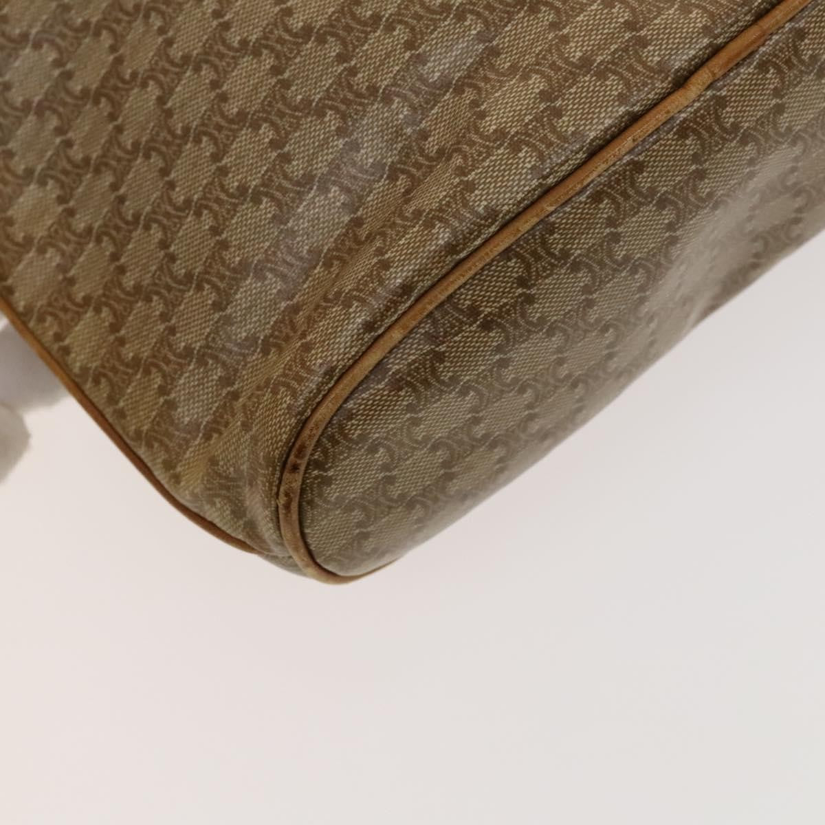 Celine Macadam Shoulder Bag Leather, BEIGE, CANVAS, Shoulder bag