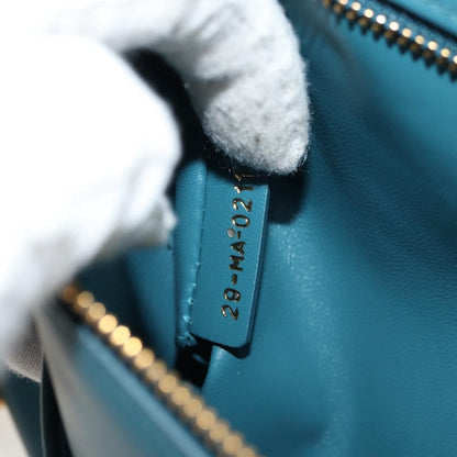 Christian Dior DiorDouble Chain Bag Leather, BLUE, LEATHER, Shoulder bag