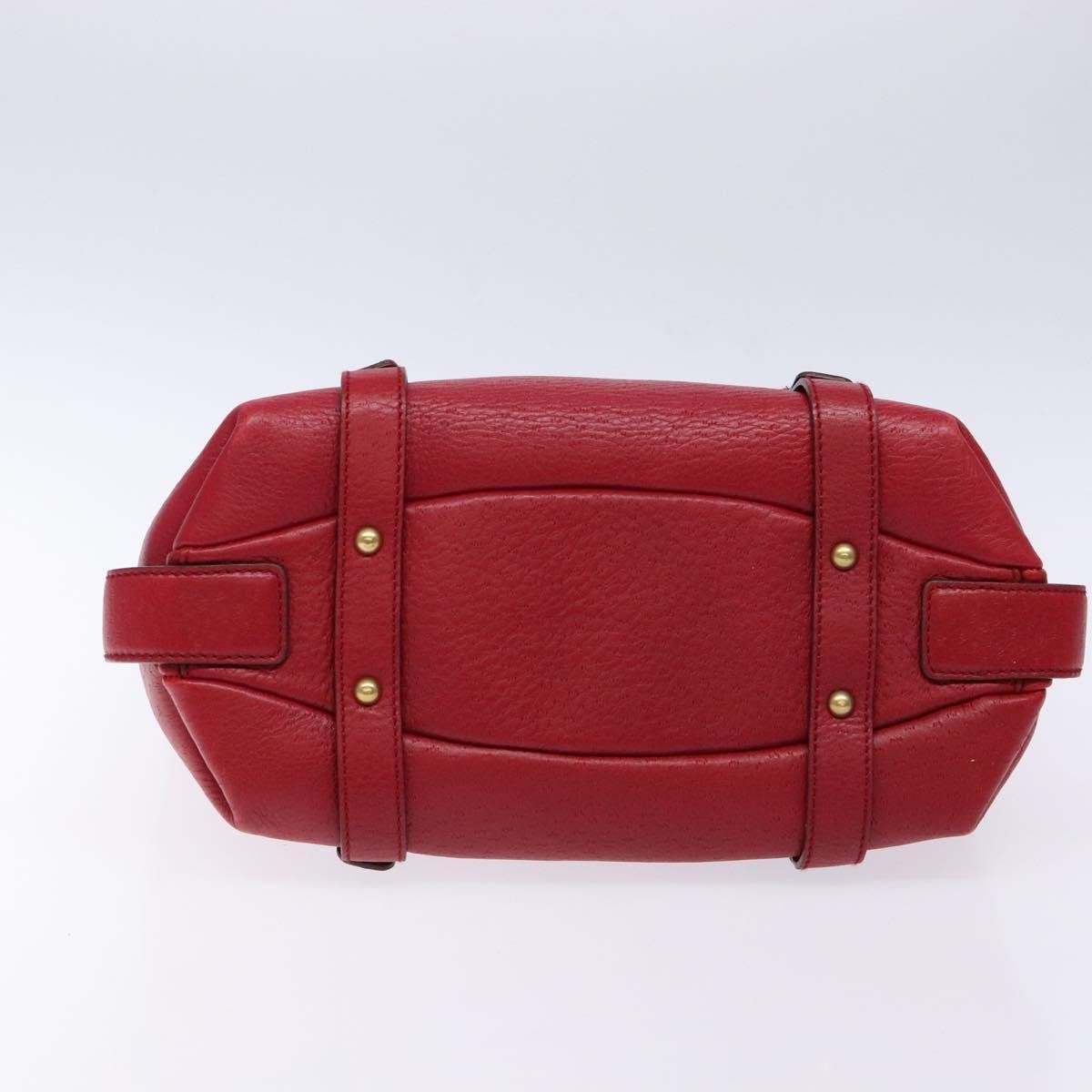Salvatore Ferragamo Gancini handbag Leather, RED, LEATHER, Handbag