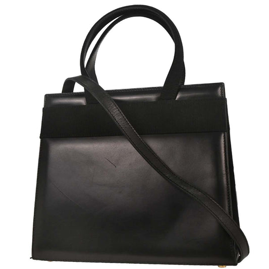 Salvatore Ferragamo Convertible Vara Bow Tote Leather, BLACK, LEATHER, Handbag