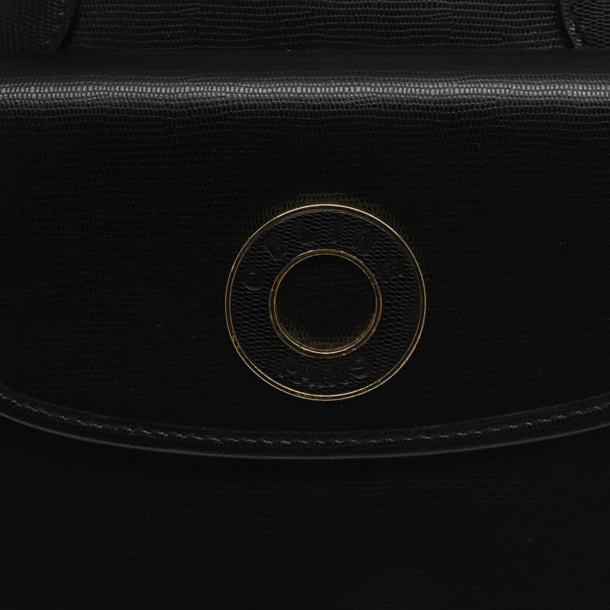 Celine Circle Logo Handbag Leather, BLACK, LEATHER, Handbag