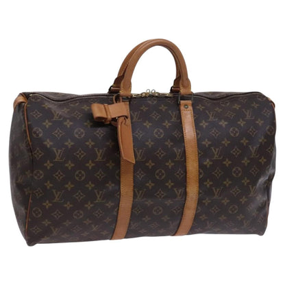 Louis Vuitton Keepall Bag Monogram Canvas, BROWN, CANVAS, Travel bag