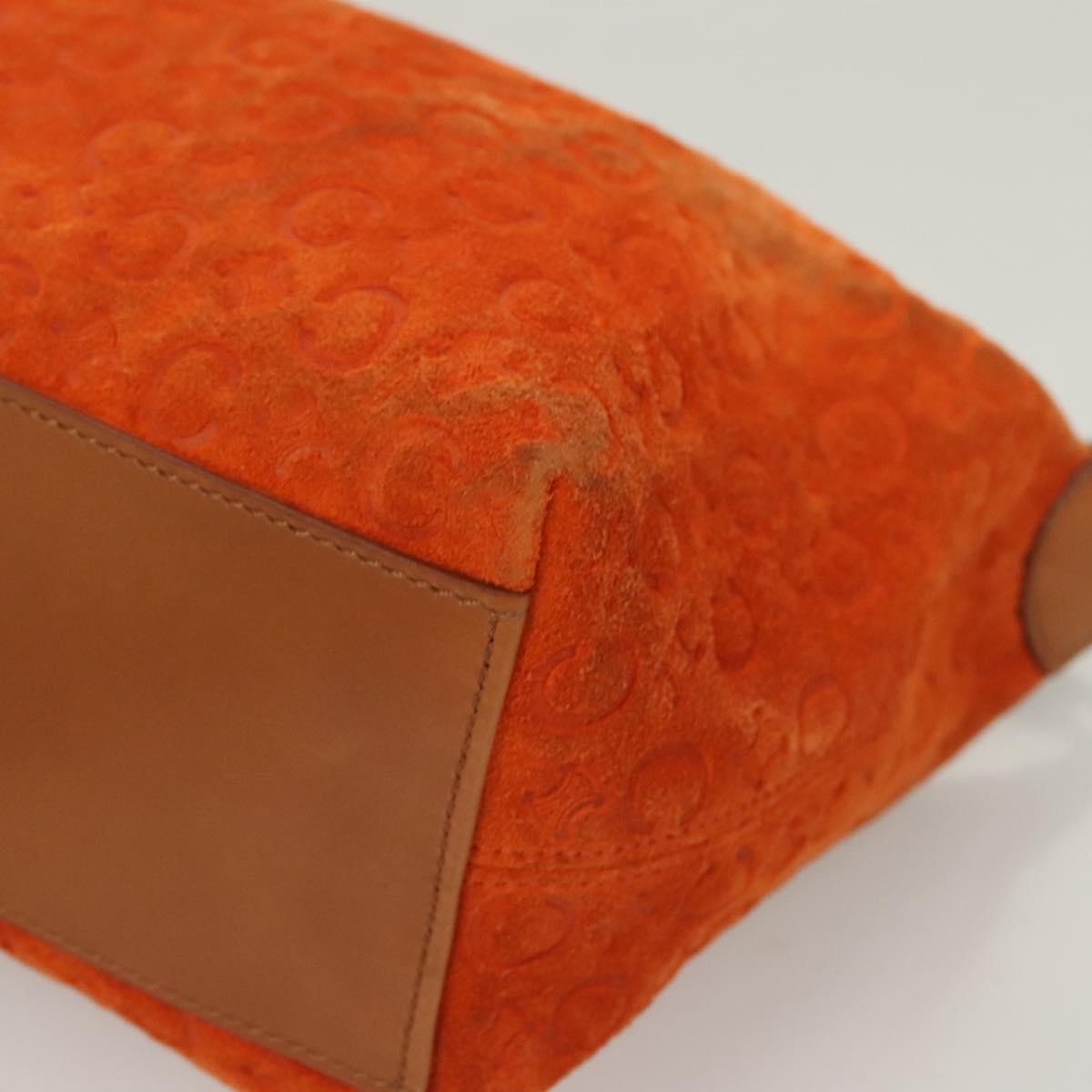 Celine C Macadam Handbag Suede, ORANGE, SUEDE, Handbag