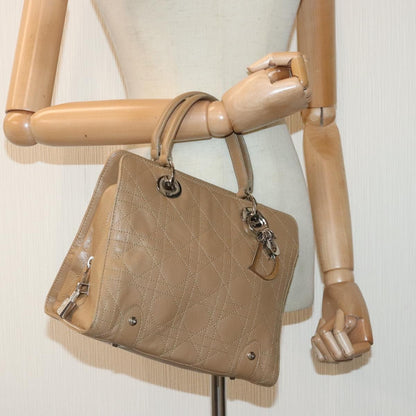 Christian Dior Lady Dior Soft Zip Tote Cannage Stitch Leather, BEIGE, LEATHER, Tote bag