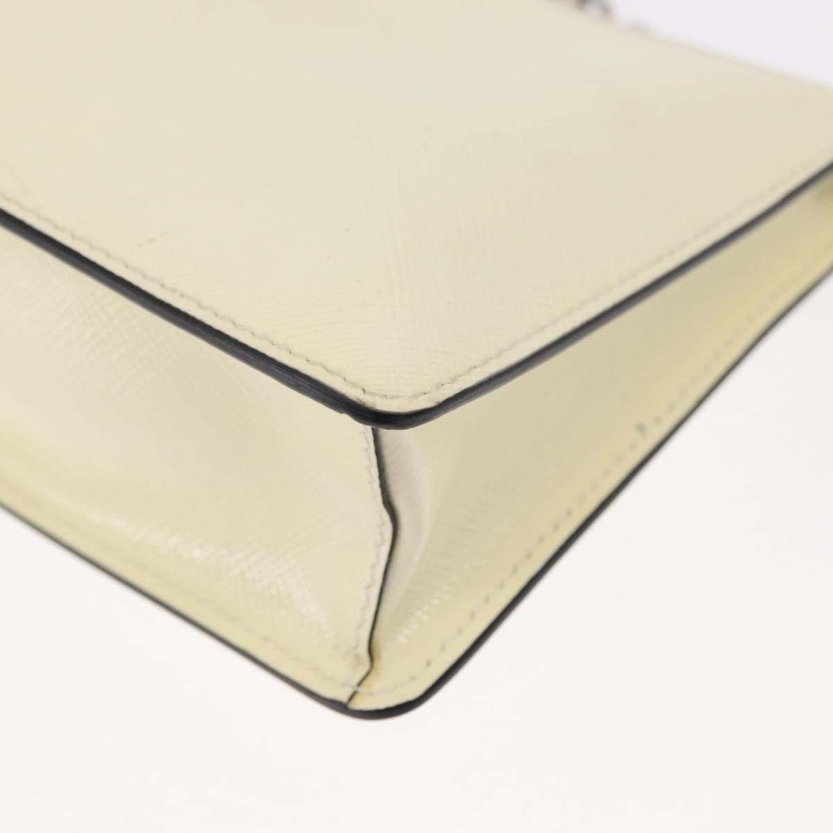 Prada Chain Crossbody Bag Vernice Saffiano Leather, WHITE, LEATHER, Shoulder bag