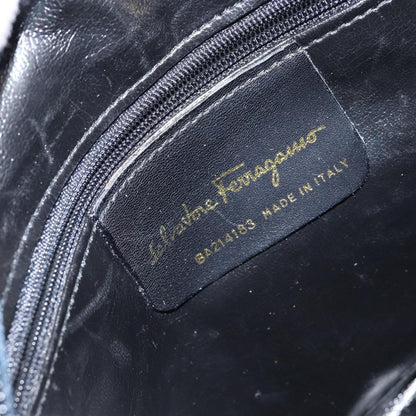 Salvatore Ferragamo Vala Shoulder Bag Leather, NAVY, LEATHER, Shoulder bag