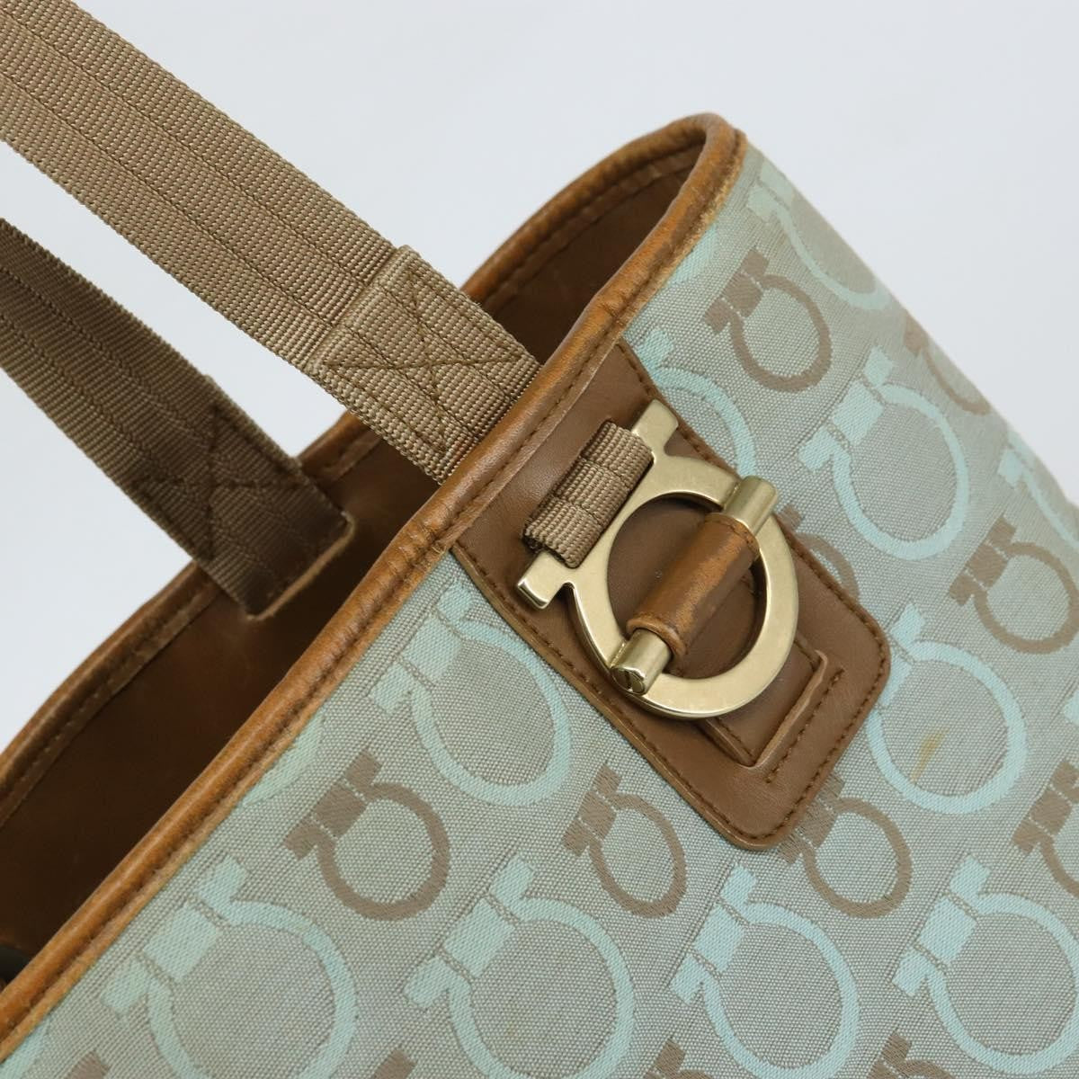 Salvatore Ferragamo Gancini Tote Gancini Canvas, BLUE, CANVAS, Tote bag